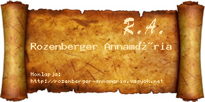 Rozenberger Annamária névjegykártya